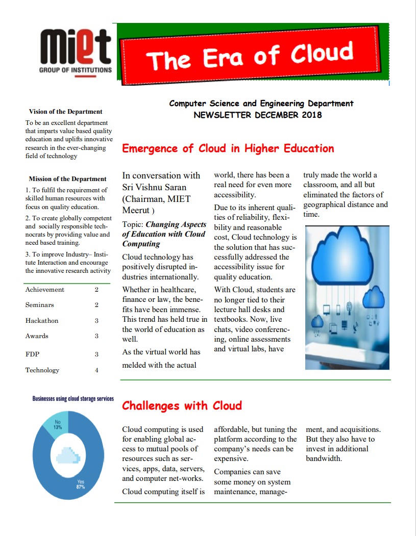 NEWSLETTER DECEMBER 2018