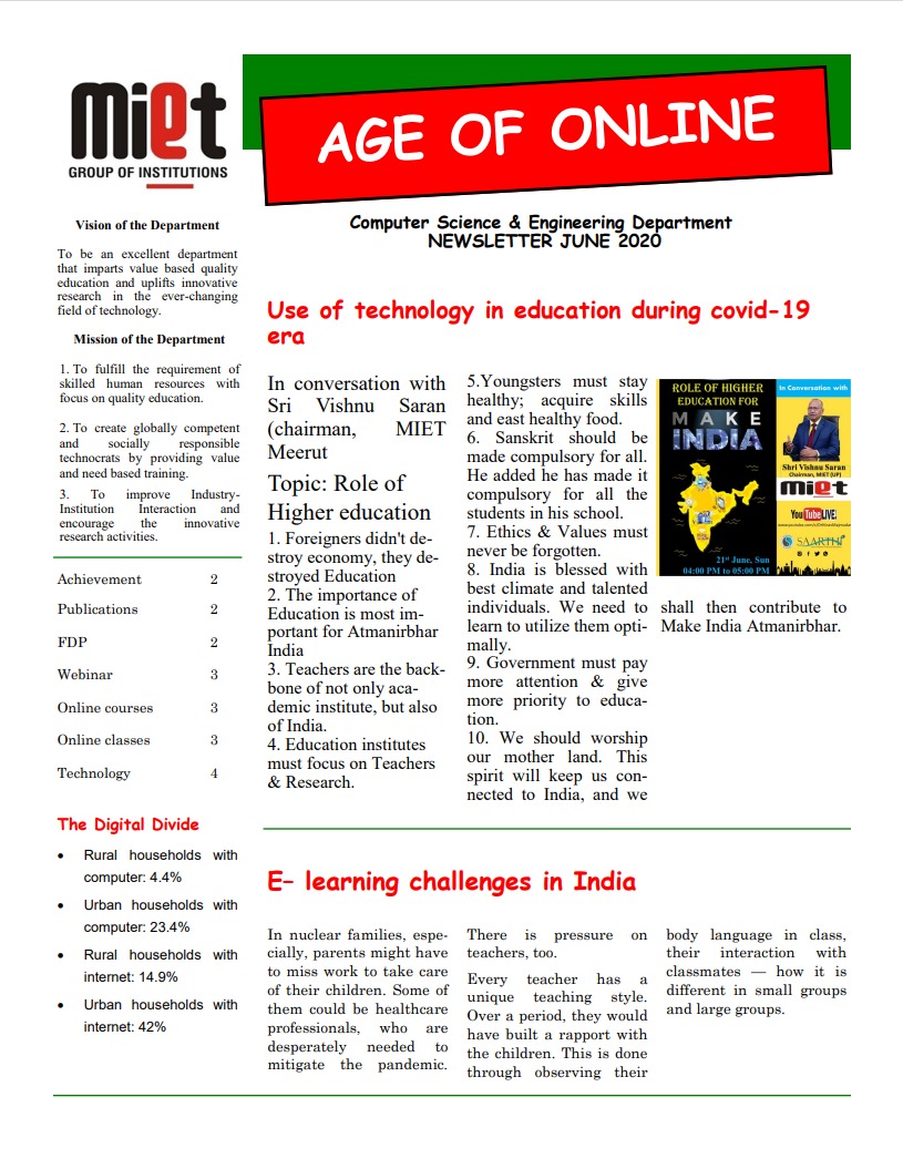 NEWSLETTER JUNE 2020